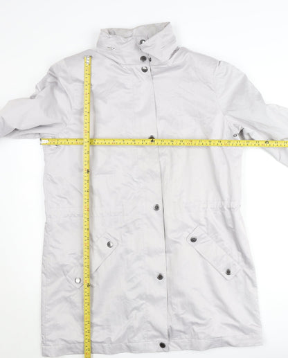 Four Seasons London Women's Grey Long Rain Coat L Water Resistant
