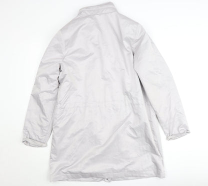 Four Seasons London Women's Grey Long Rain Coat L Water Resistant