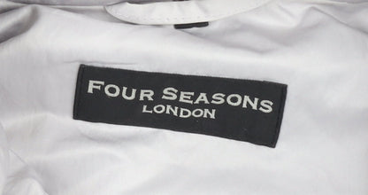 Four Seasons London Women's Grey Long Rain Coat L Water Resistant