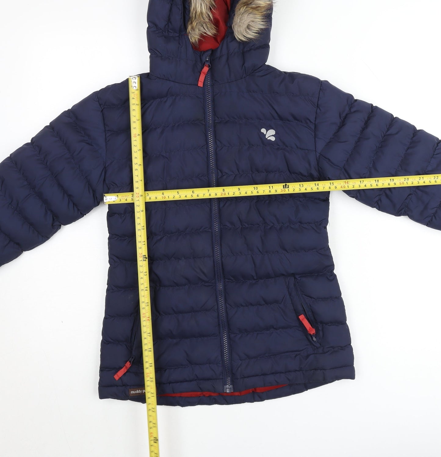 Muddy Puddles Girls Blue Hooded Puffer Jacket 9-10 Years Winter Coat