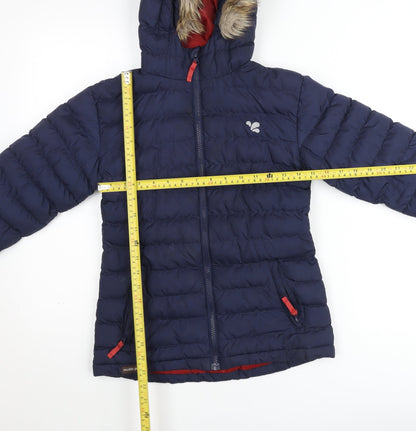 Muddy Puddles Girls Blue Hooded Puffer Jacket 9-10 Years Winter Coat