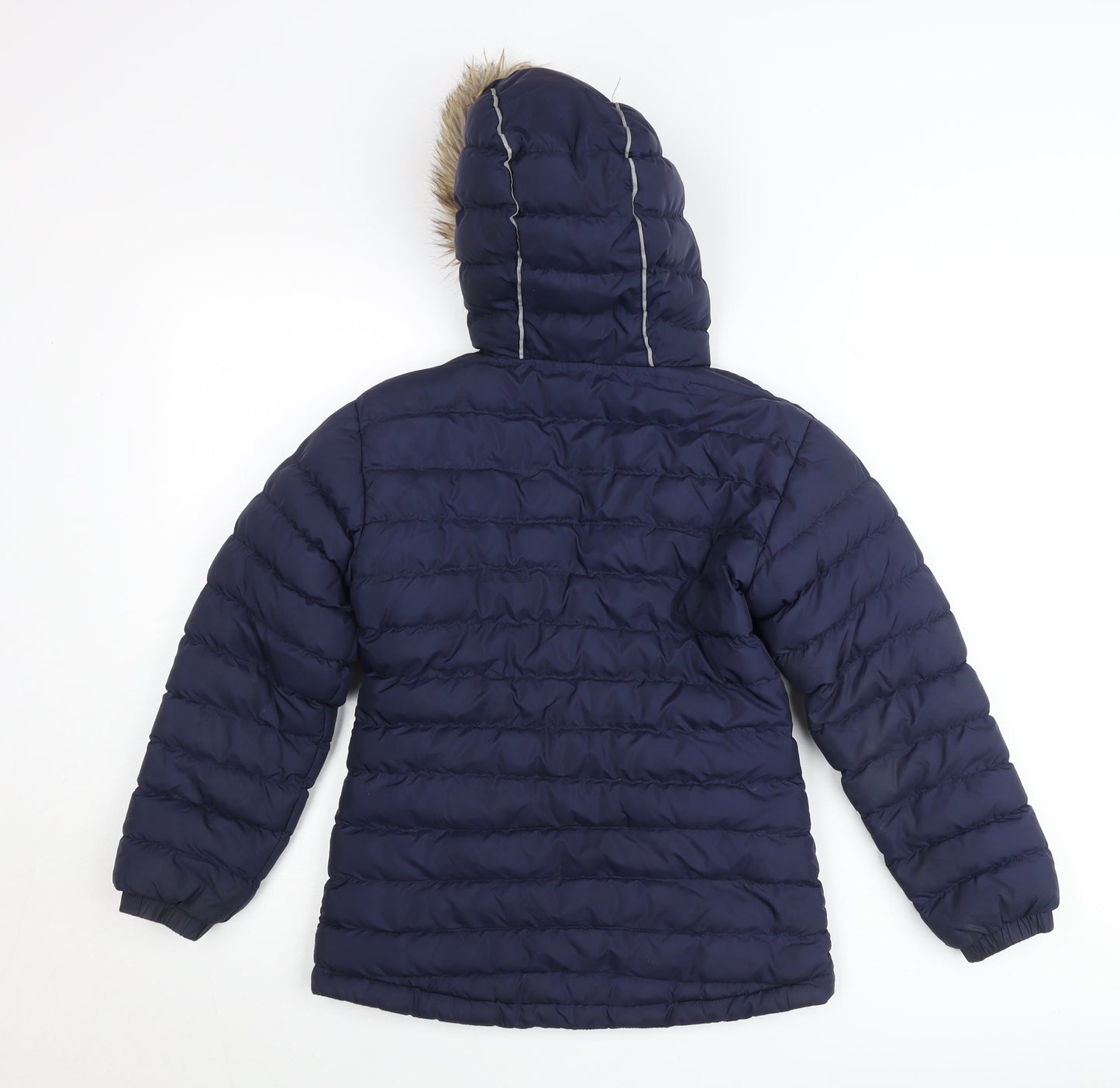 Muddy Puddles Girls Blue Hooded Puffer Jacket 9-10 Years Winter Coat