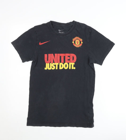 Nike Manchester United Men's Black Small Slim Fit Graphic T-Shirt