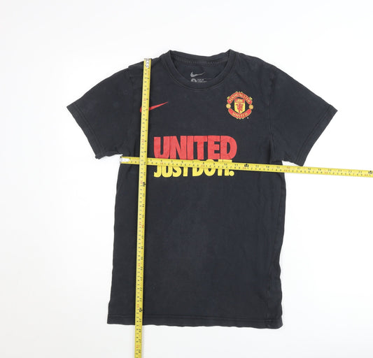 Nike Manchester United Men's Black Small Slim Fit Graphic T-Shirt
