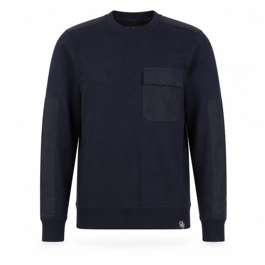 SikSilk Men’s Blue Crew Neck Pullover Jumper Size S Cotton Blend