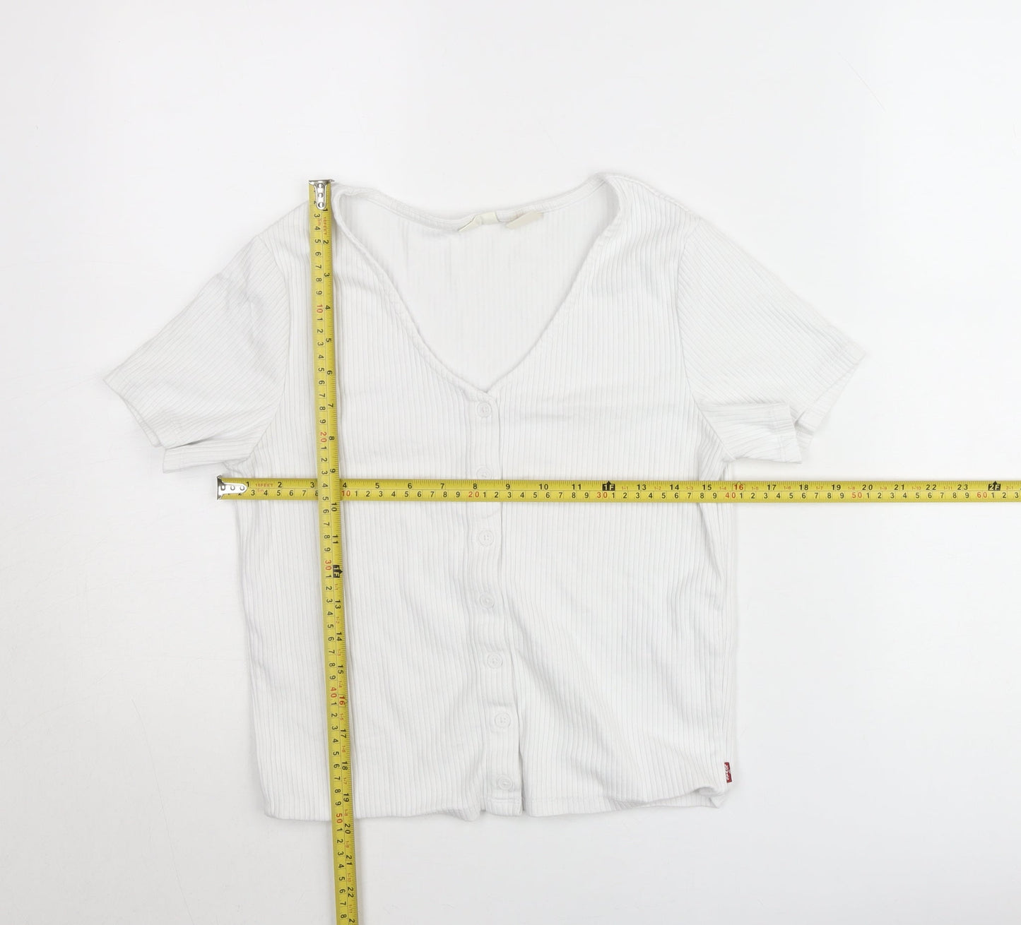 Womens UK Size L Levi's White Basic Button-Up