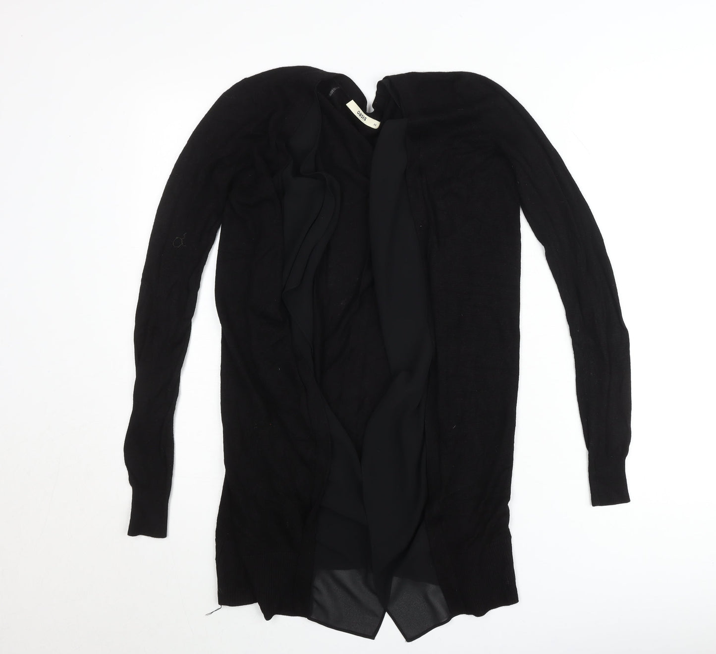 Oasis Women’s Black XS Long Sleeve Open Knit Cardigan