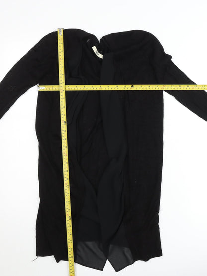 Oasis Women’s Black XS Long Sleeve Open Knit Cardigan