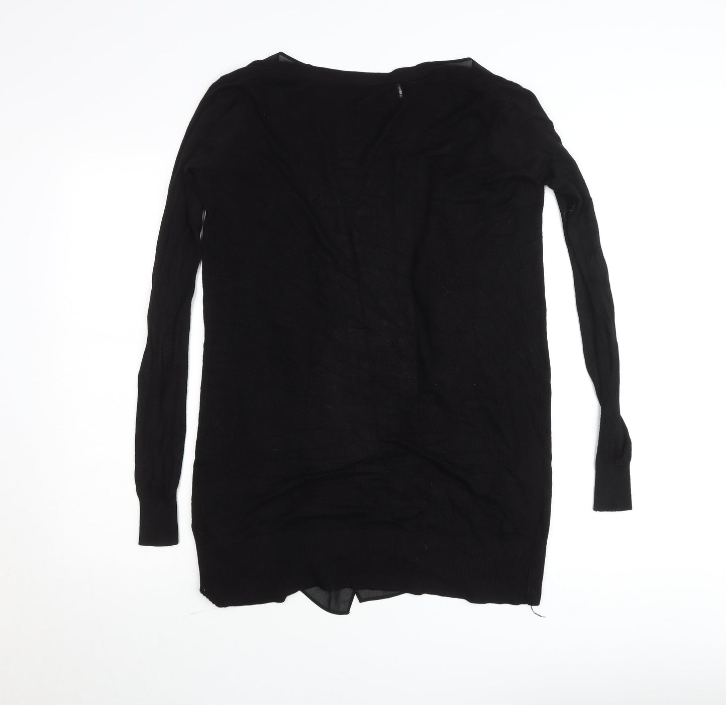 Oasis Women’s Black XS Long Sleeve Open Knit Cardigan