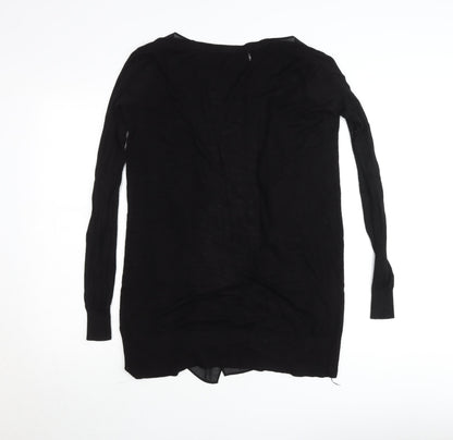 Oasis Women’s Black XS Long Sleeve Open Knit Cardigan