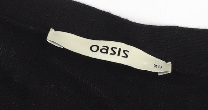 Oasis Women’s Black XS Long Sleeve Open Knit Cardigan