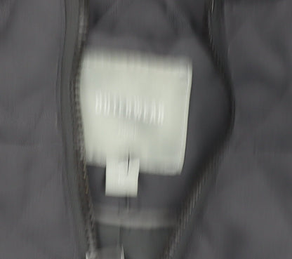 Next Women’s Grey Quilted Mid-Length Jacket Size 8 Lined Zip Casual