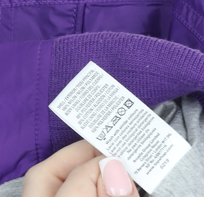 Marks and Spencer Girls Purple Bomber Jacket Size 10 Years Nylon Cropped Zip Up
