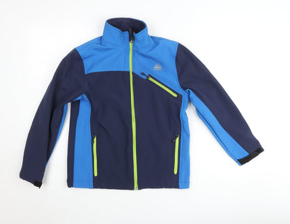 Snozu Boys Blue Soft Shell Waterproof Jacket Size 10-12 Years