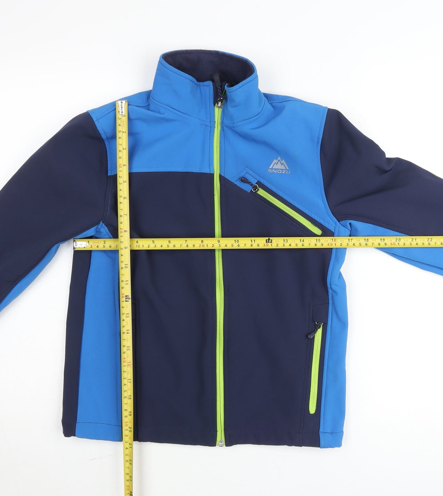 Snozu Boys Blue Soft Shell Waterproof Jacket Size 10-12 Years
