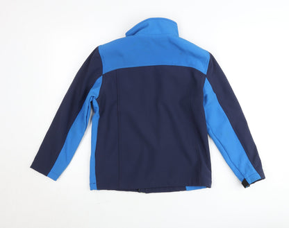 Snozu Boys Blue Soft Shell Waterproof Jacket Size 10-12 Years