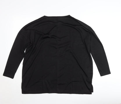 New Look Women’s Black Sequin Heart Long Sleeve Jersey T-Shirt L