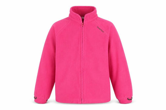 Front view of Quechua girls’ pink fleece zip jacket -, size 10, years - lightweight hiking top