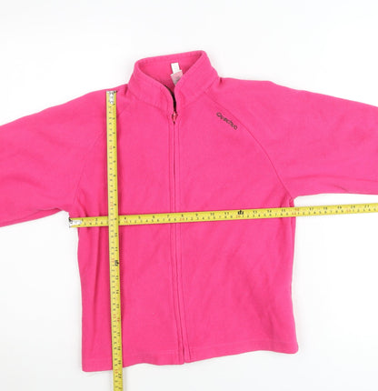 Quechua Girls Pink Fleece Zip Jacket - Size 10 Years - Lightweight Hiking Top
