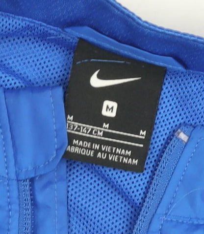 Nike Boys Blue Track Jacket Size 10-11 Years Football Zip Up Lightweight