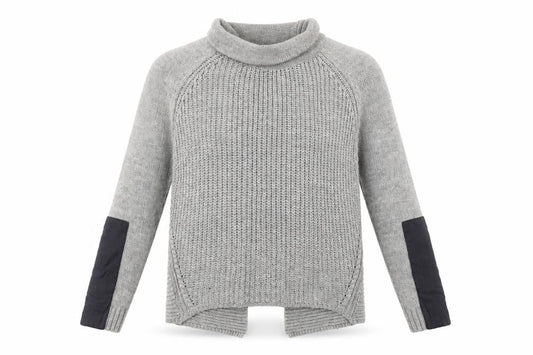 Vila Women’s Grey Roll Neck Chunky Knit Wool Blend Jumper Size S