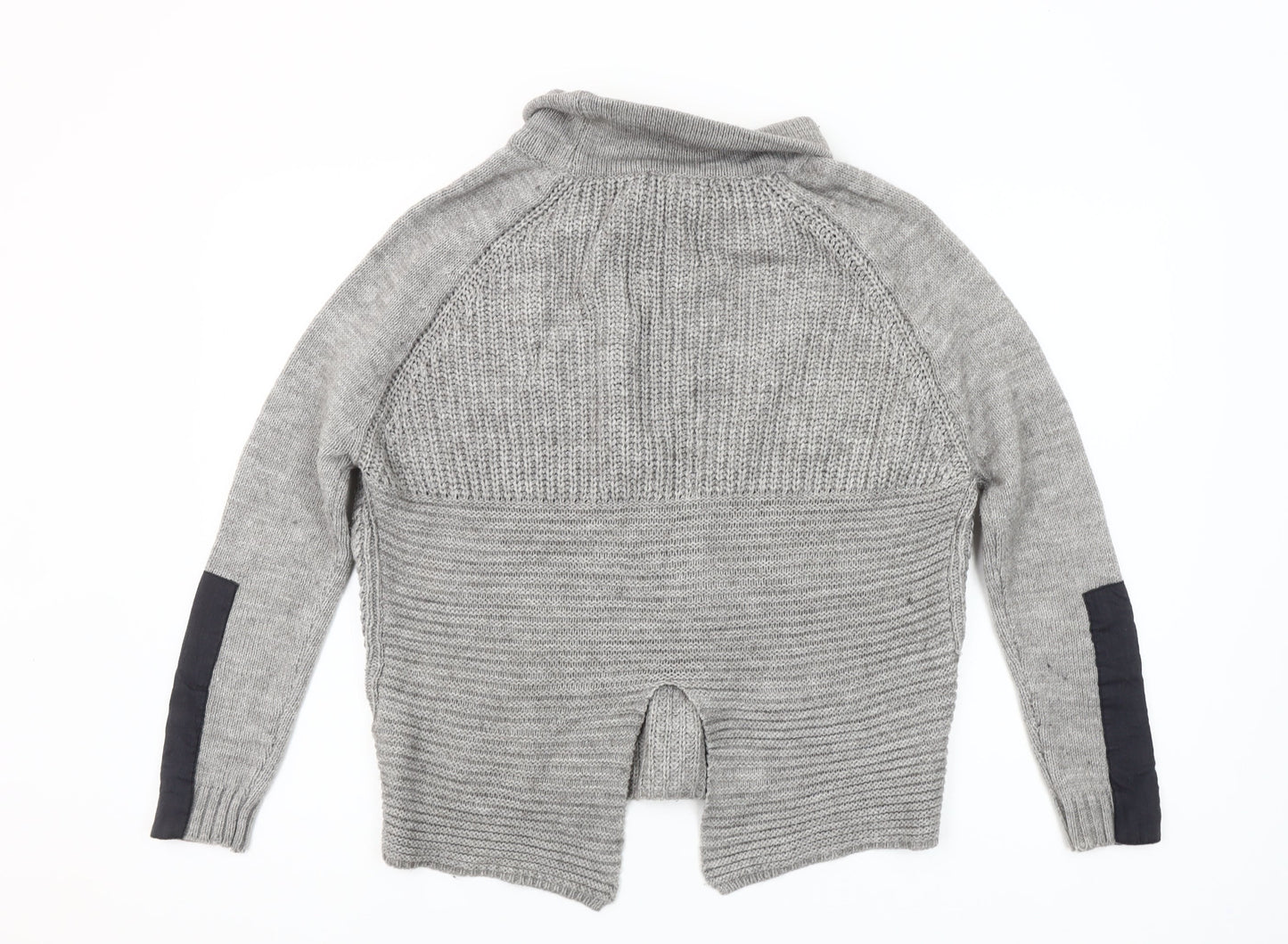 Vila Women’s Grey Roll Neck Chunky Knit Wool Blend Jumper Size S