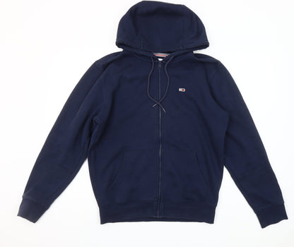 Tommy Jeans Men's Blue Full Zip Hoodie Size S Classic Logo