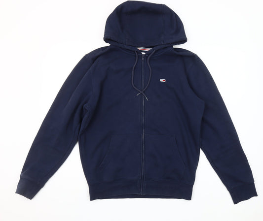 Tommy Jeans Men's Blue Full Zip Hoodie Size S Classic Logo