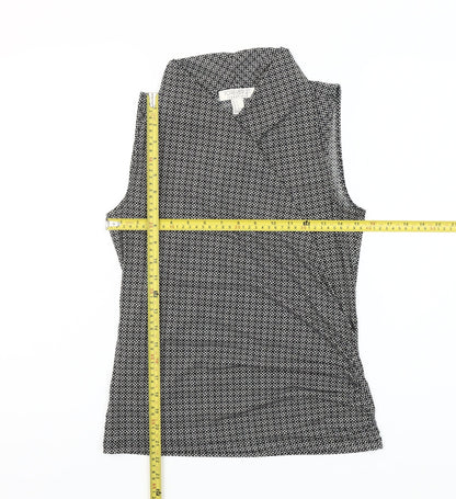Forever 21 Women’s Black Geometric Sleeveless Wrap Blouse Size S