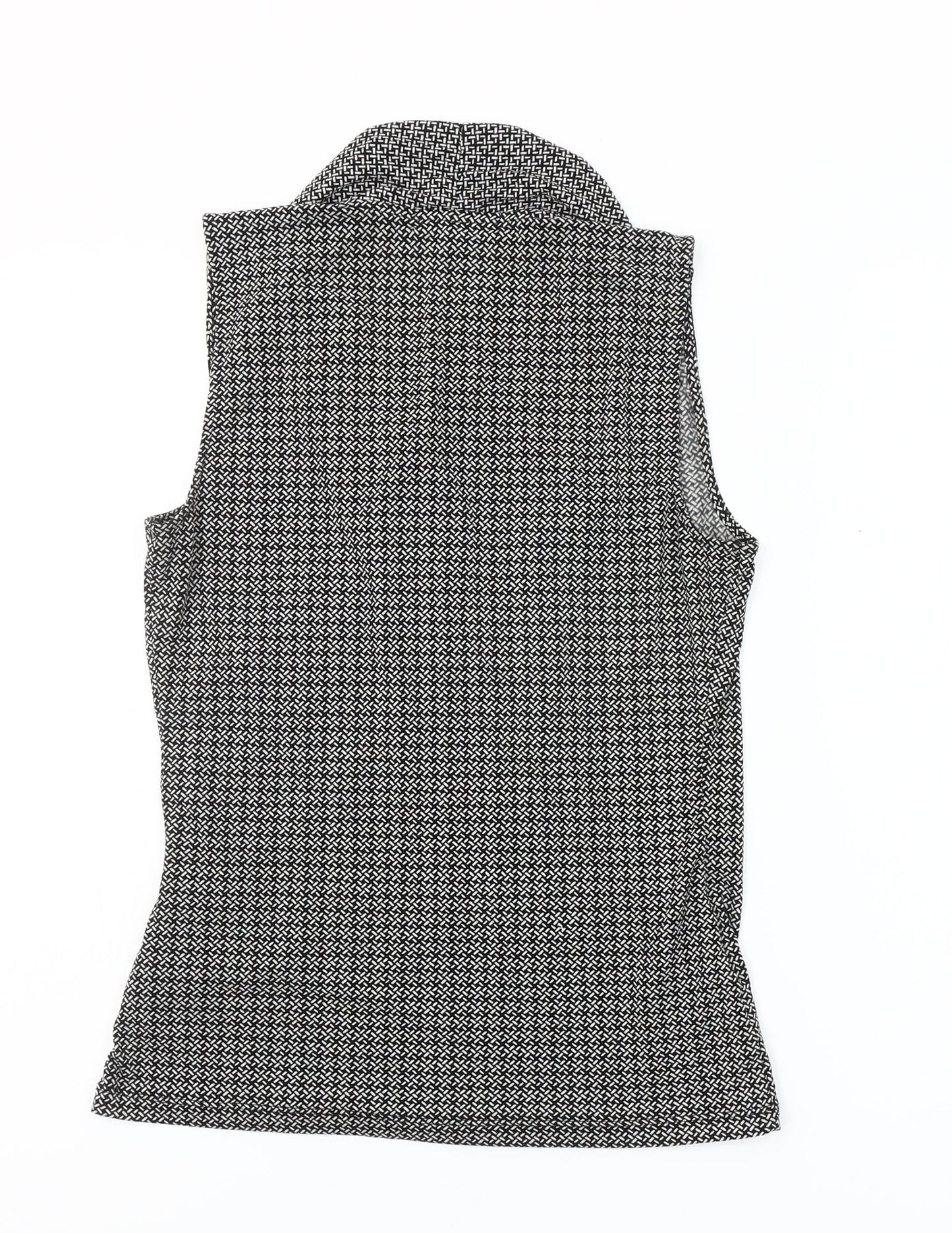 Forever 21 Women’s Black Geometric Sleeveless Wrap Blouse Size S