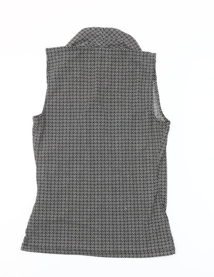 Forever 21 Women’s Black Geometric Sleeveless Wrap Blouse Size S