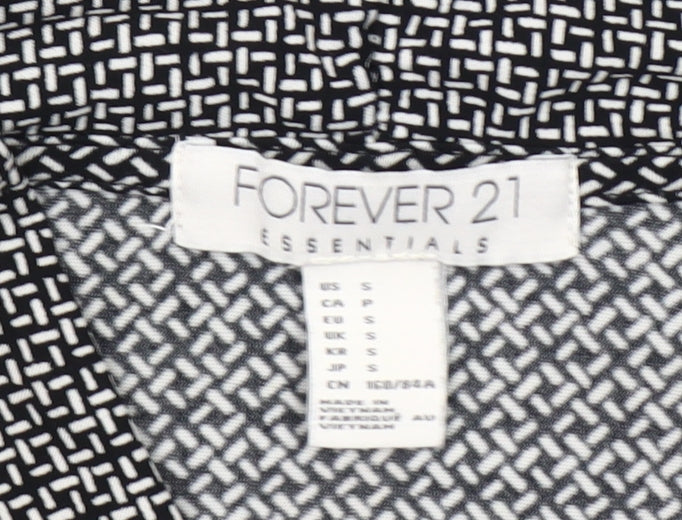 Forever 21 Women’s Black Geometric Sleeveless Wrap Blouse Size S