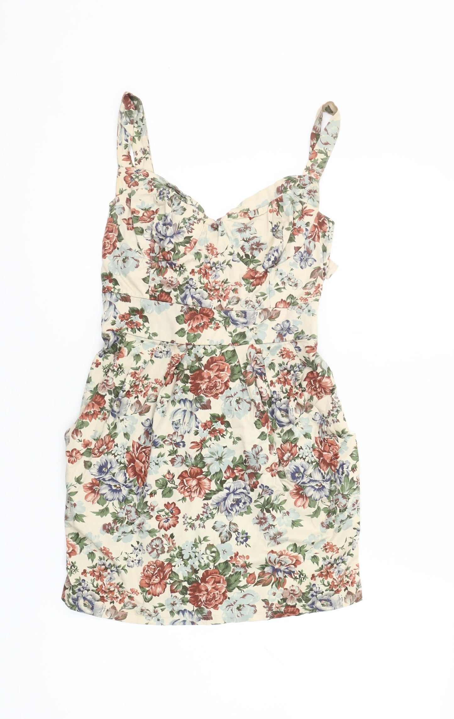 LOVE Women's Multicoloured Floral Bodycon Short Dress S