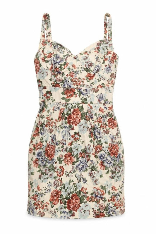 LOVE Women's Multicoloured Floral Bodycon Short Dress S