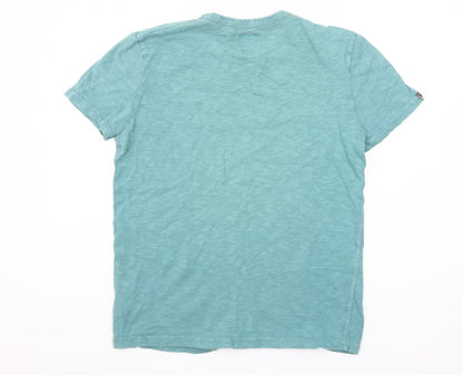 Superdry Men's Blue Graphic Print Cotton Short Sleeve T-Shirt Size M