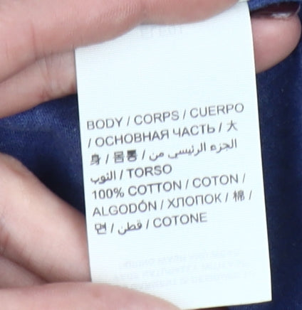 Superdry Men's Blue V-Neck Short Sleeve Cotton T-Shirt Size L