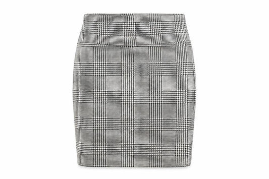 Stradivarius Women’s Grey Check Pencil Skirt L Knee Length Stretch