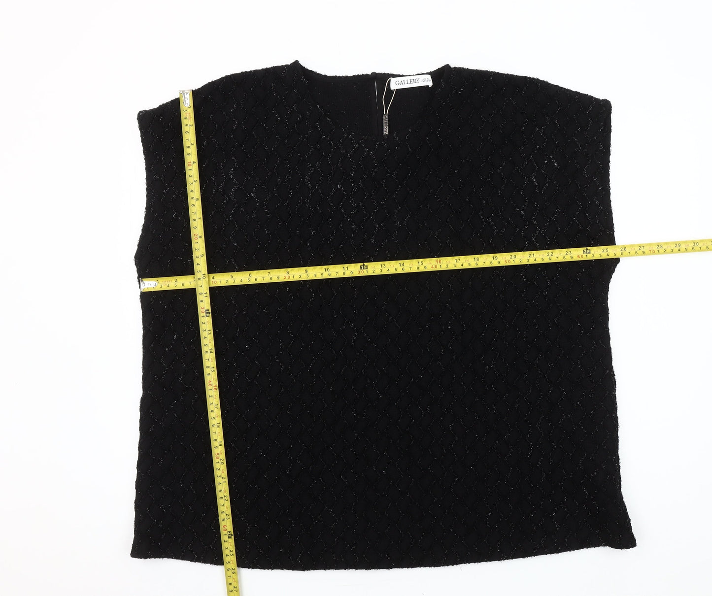 Gallery Women Black XL Sleeveless Woven Blouse Top