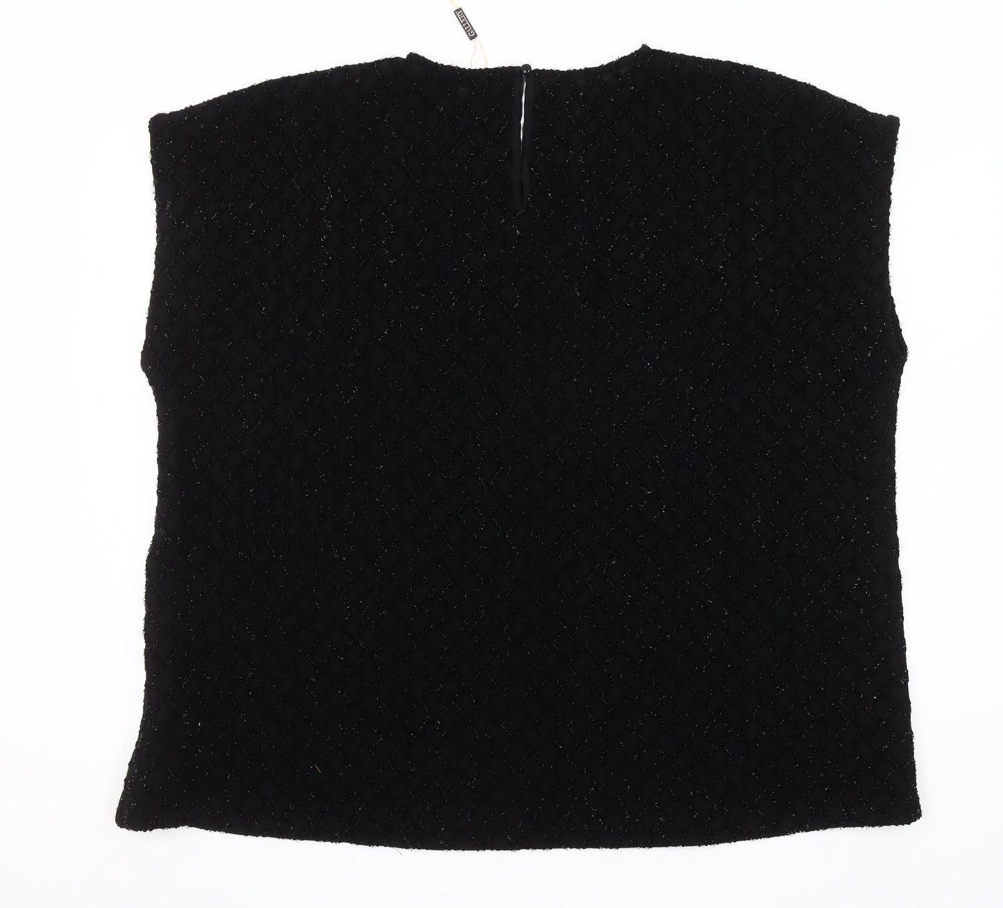 Gallery Women Black XL Sleeveless Woven Blouse Top