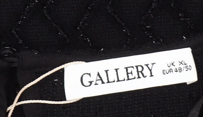 Gallery Women Black XL Sleeveless Woven Blouse Top