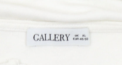 Gallery Women’s White XL Tunic Blouse with Tassel Tie Detail