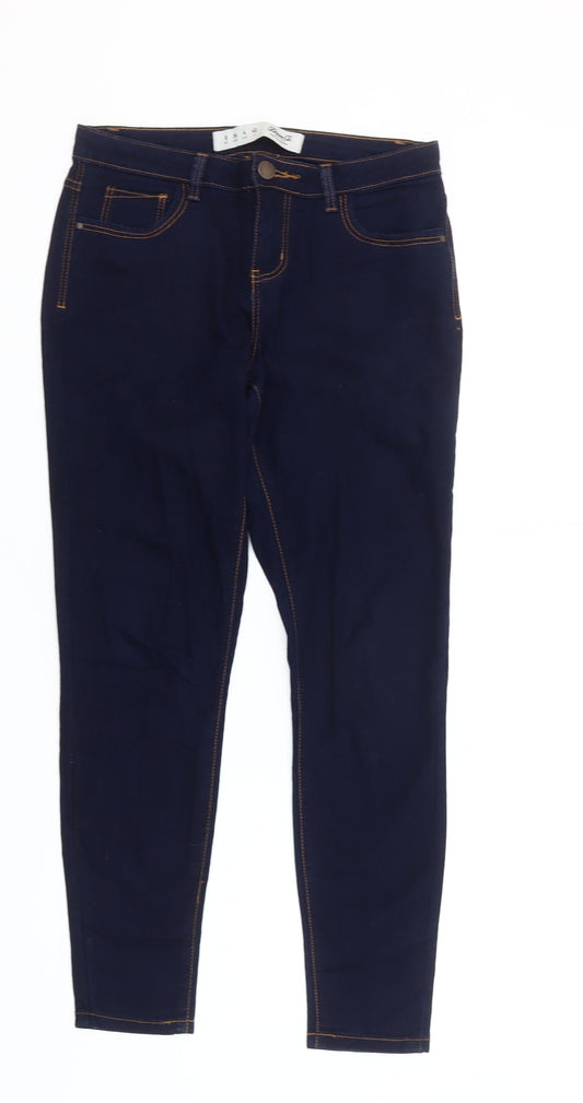 Additional front view of Denim Co. Women's Blue Skinny Stretch Jeans, size 8