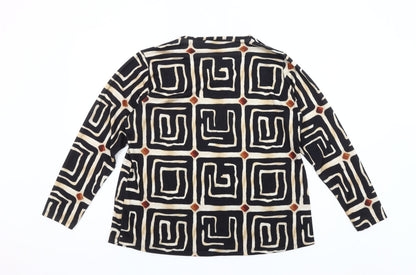 STRATEGGA Womens Multicoloured Geometric Long Sleeve Polyester Top Size 2XL