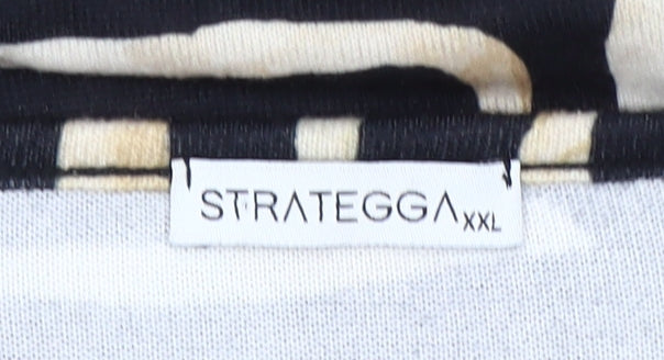 STRATEGGA Womens Multicoloured Geometric Long Sleeve Polyester Top Size 2XL