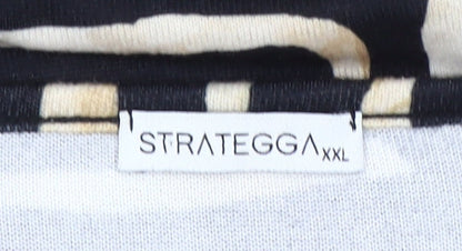 STRATEGGA Womens Multicoloured Geometric Long Sleeve Polyester Top Size 2XL