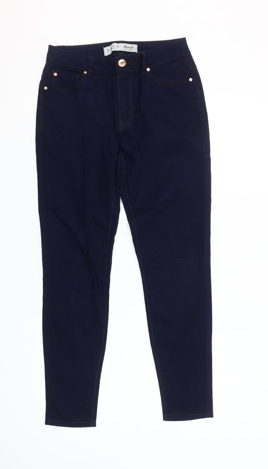 Additional front view of Denim Co. Women's Blue Skinny Jeans, size 8, Regular Fit
