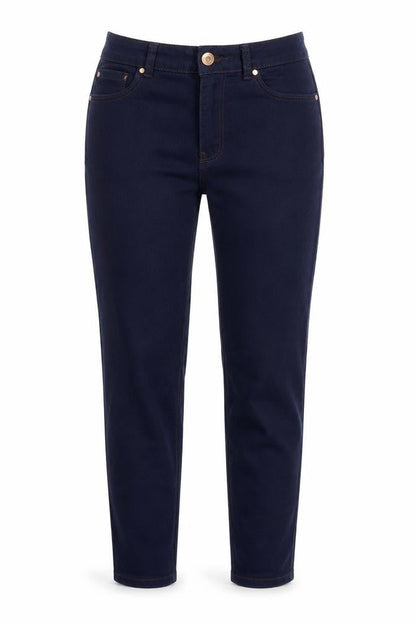 Front view of Denim Co. Women's Blue Skinny Jeans, size 8, Regular Fit