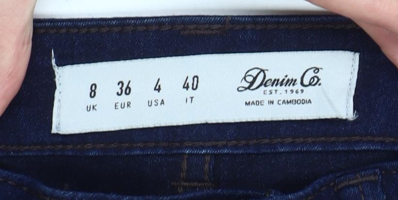 Denim Co. Women's Blue Skinny Jeans Size 8 Regular Fit