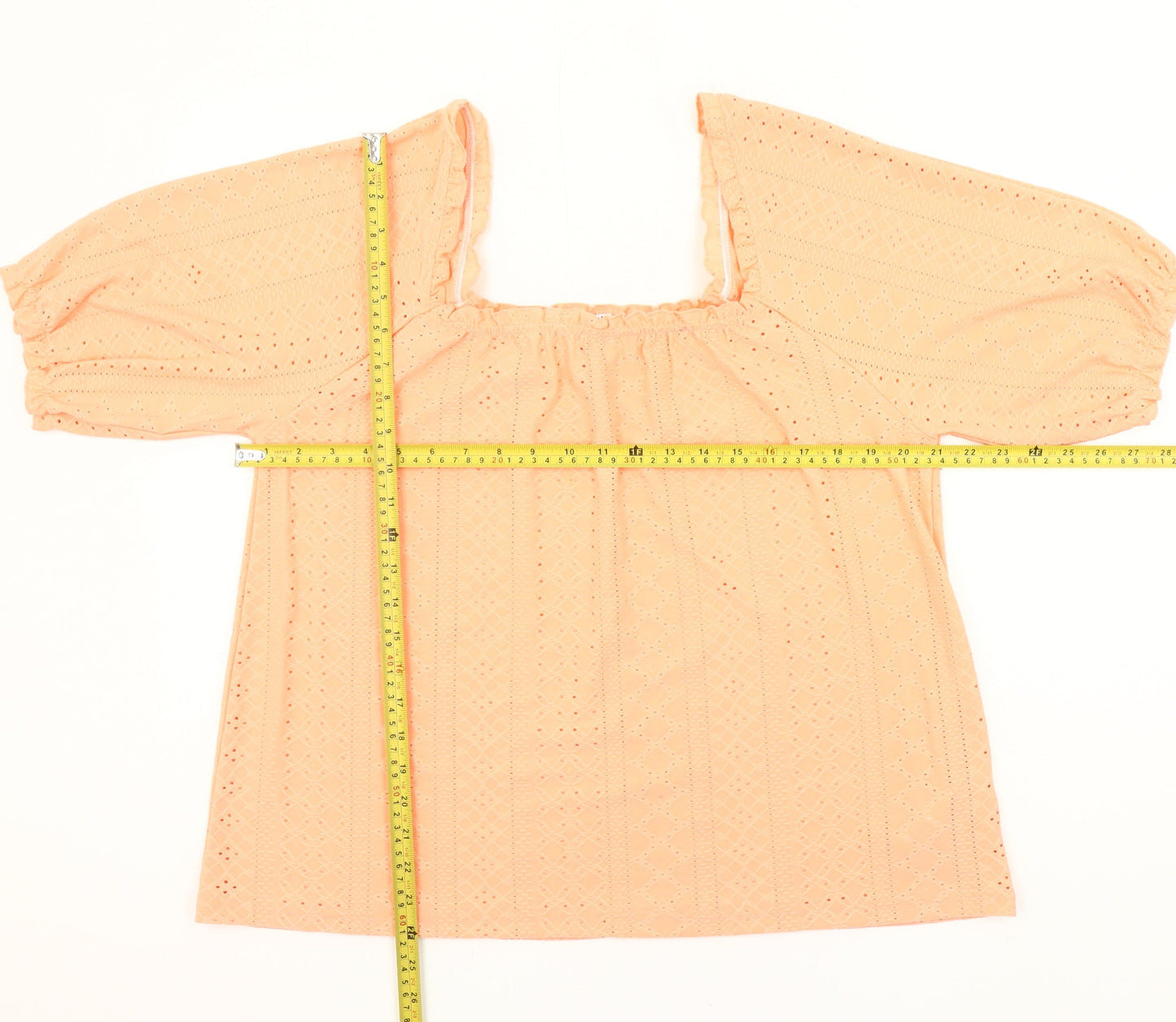 Simply Be Women’s Orange Eyelet Lace Tunic Blouse Size 12