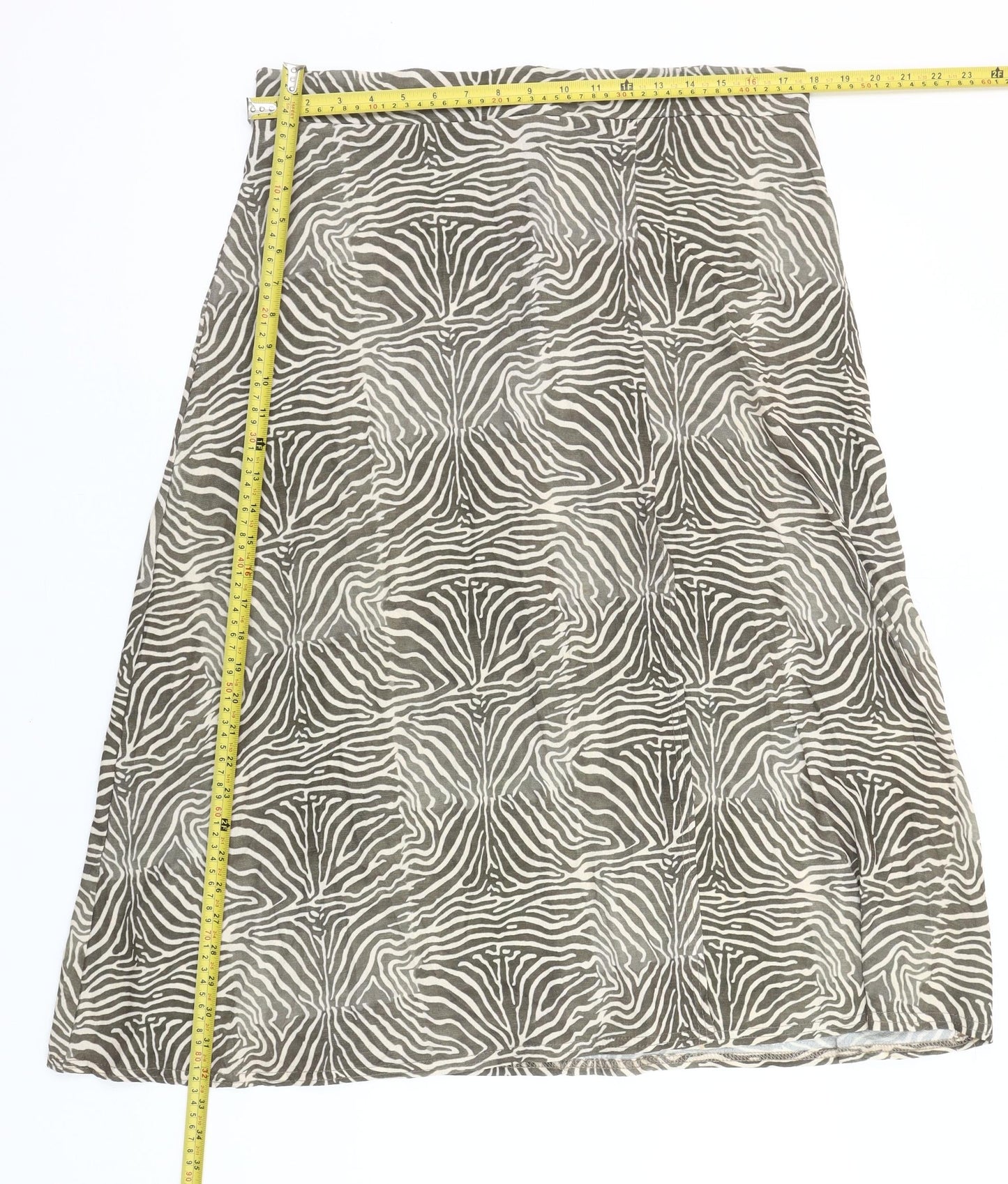 PrettyLittleThing Women Brown Animal Print A-Line Skirt Size 16